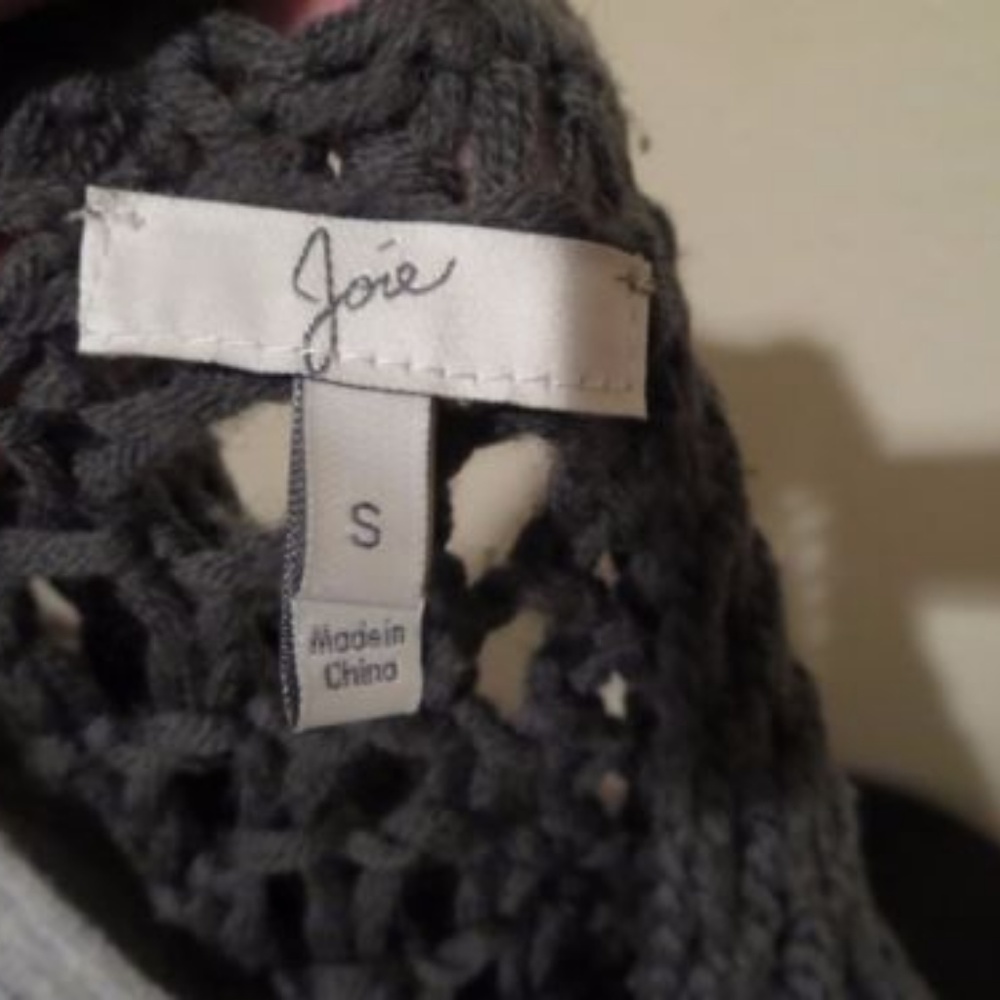 Joie Prima Layered open knit sweater gray small - Picture 4 of 5